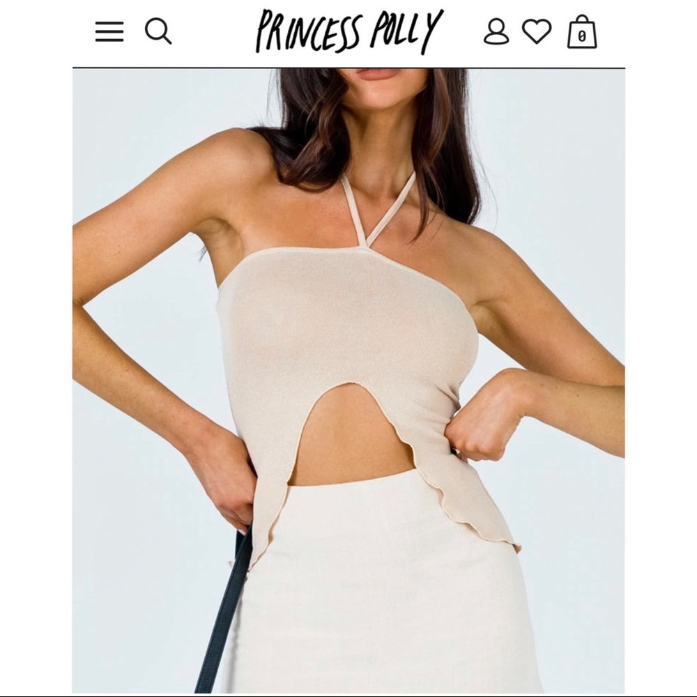❌SOLD❌ Princess Polly Beige Gabriel Top